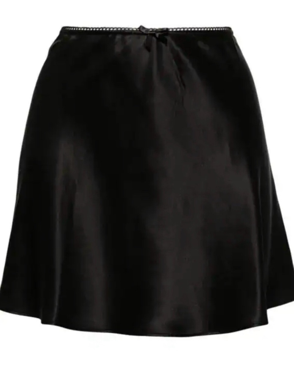 Reformation Black Satin Circle Skirt